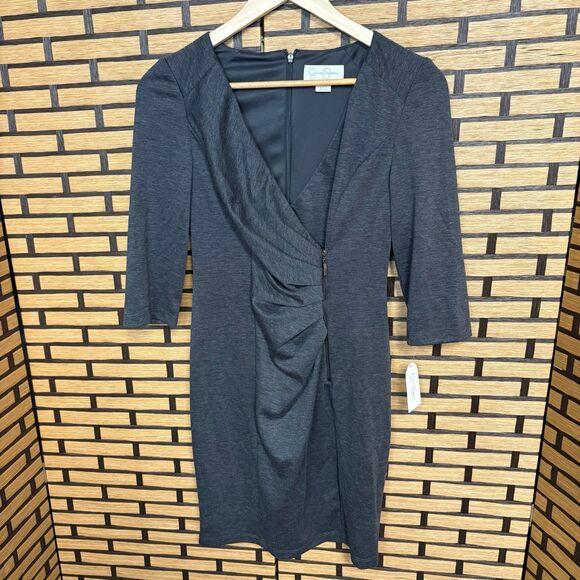 Jessica Simpson Gray 3/4 Sleeve Dress Size 2‎ - Picture 1 of 7